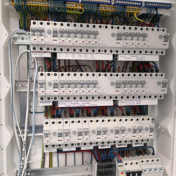 Uporządkowana i opisana rozdzielnica elektryczna